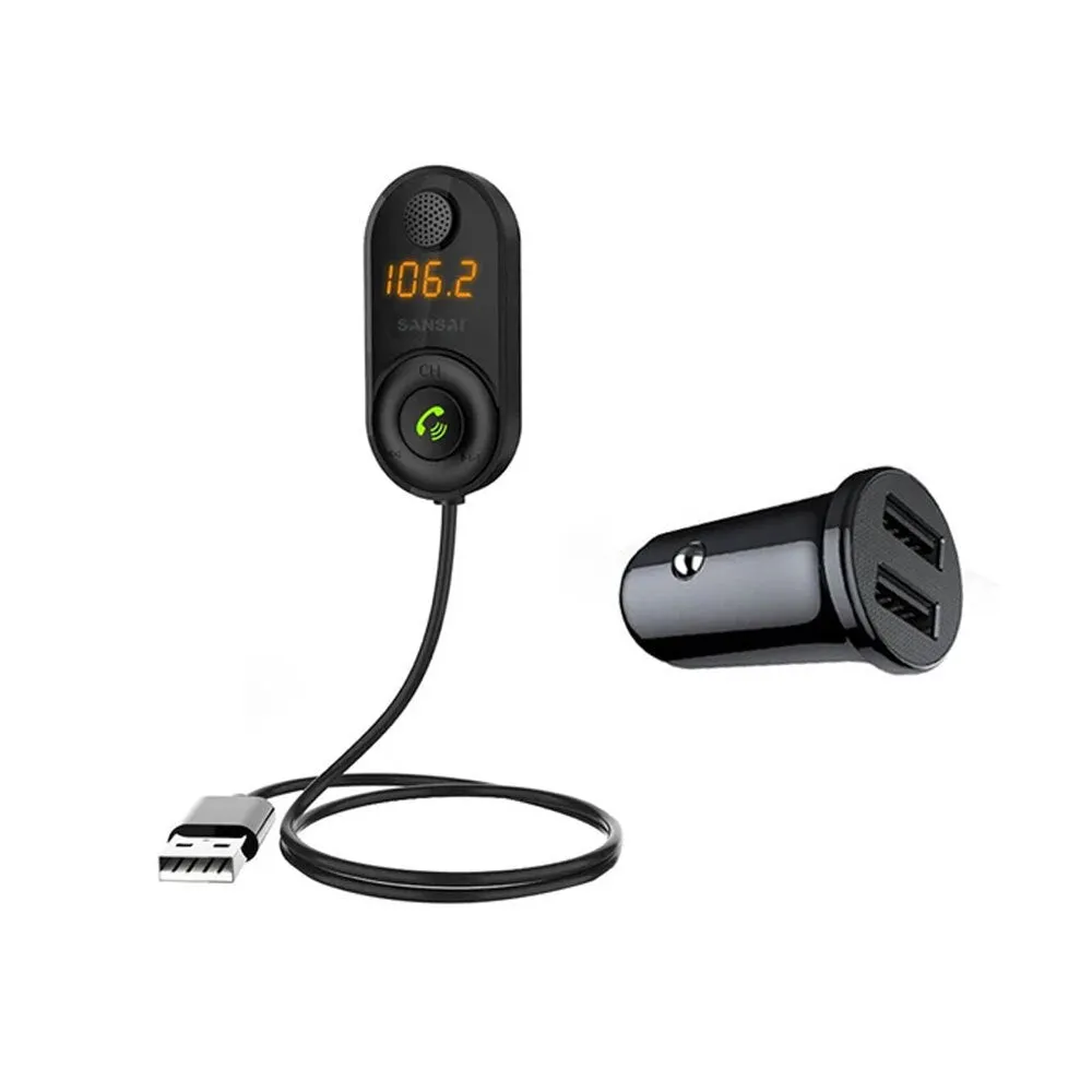 Sansai Bluetooth Hands-Free Car Kit & FM Transmitter with USB 3.1A Car Charger