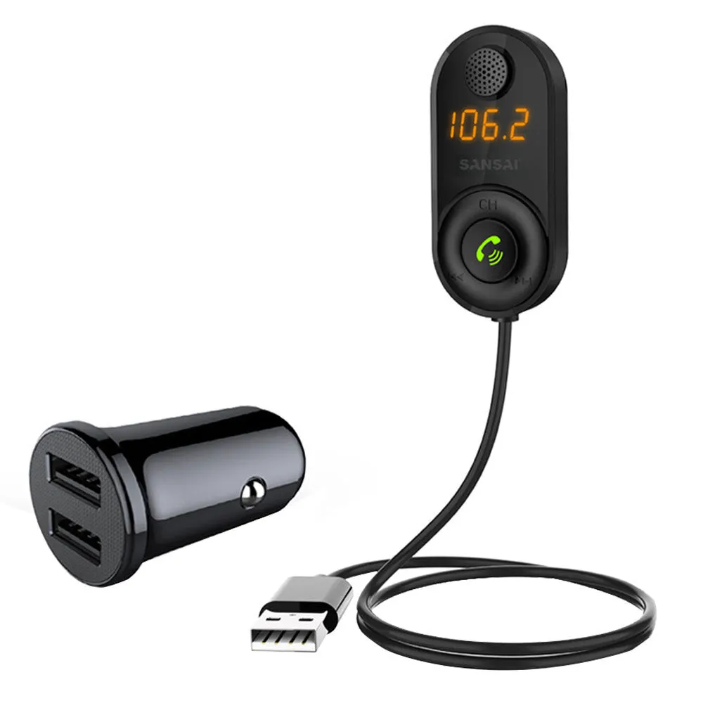 Sansai Bluetooth Hands-Free Car Kit & FM Transmitter with USB 3.1A Car Charger