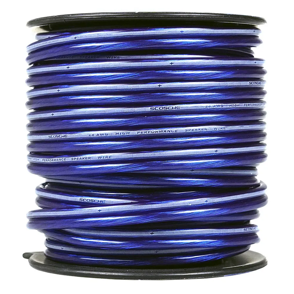 Scosche 14 Gauge 50 Ft Speaker Installation Wire CCA Car Audio Blue KS1450CS