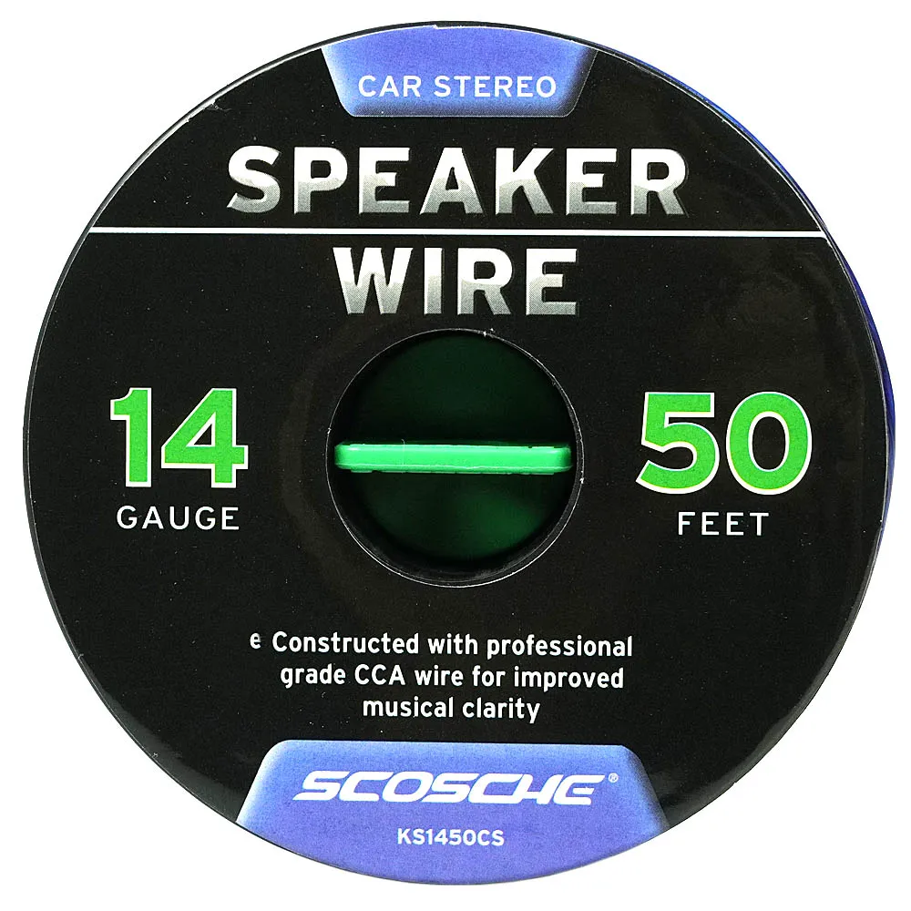 Scosche 14 Gauge 50 Ft Speaker Installation Wire CCA Car Audio Blue KS1450CS