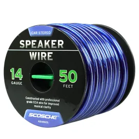 Scosche 14 Gauge 50 Ft Speaker Installation Wire CCA Car Audio Blue KS1450CS