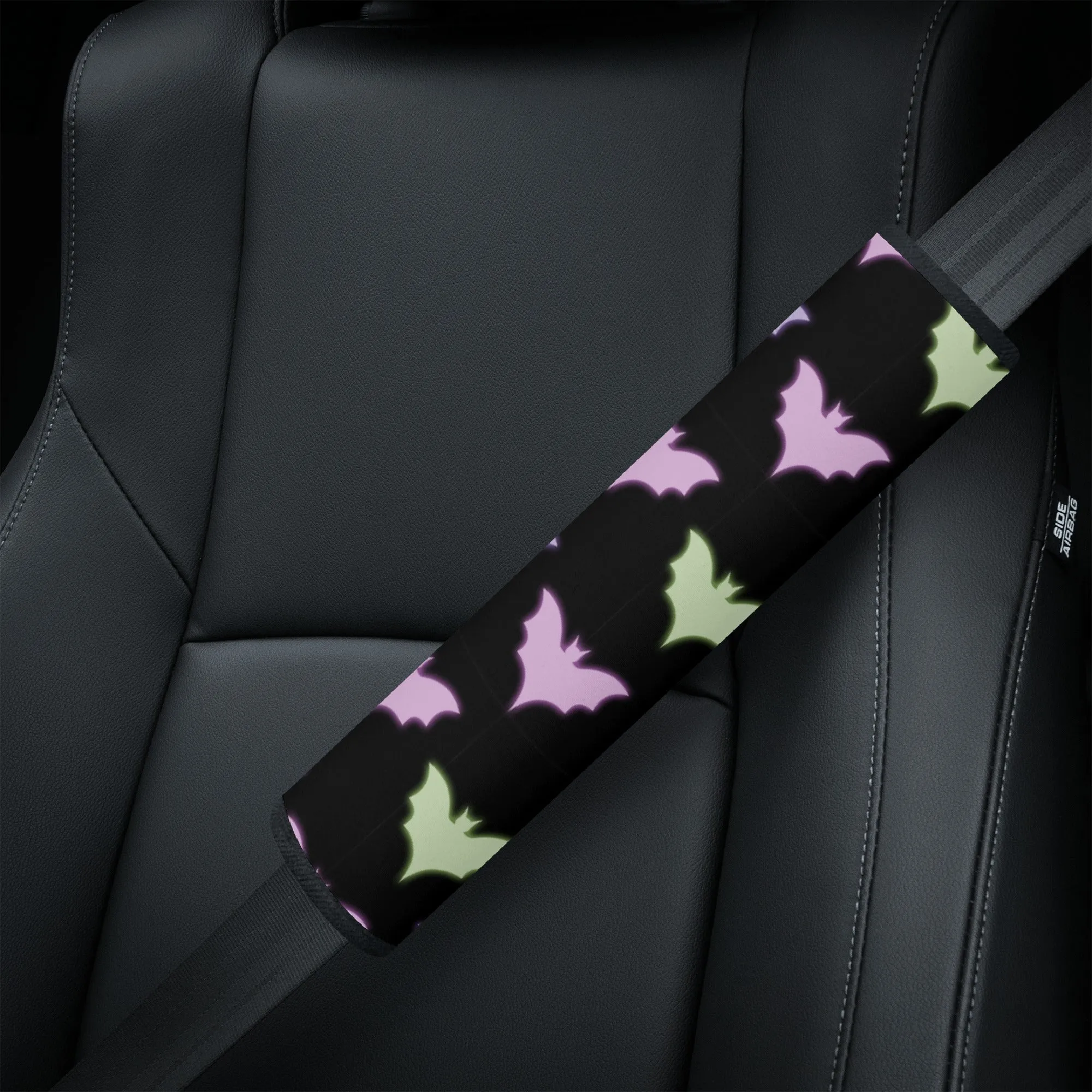 Seat Belt Cover for Cars | Vehicle Seatbelt Protector | Shoulder Pad/Cushion | Safety Belt Wrap | Pastel Goth Bats