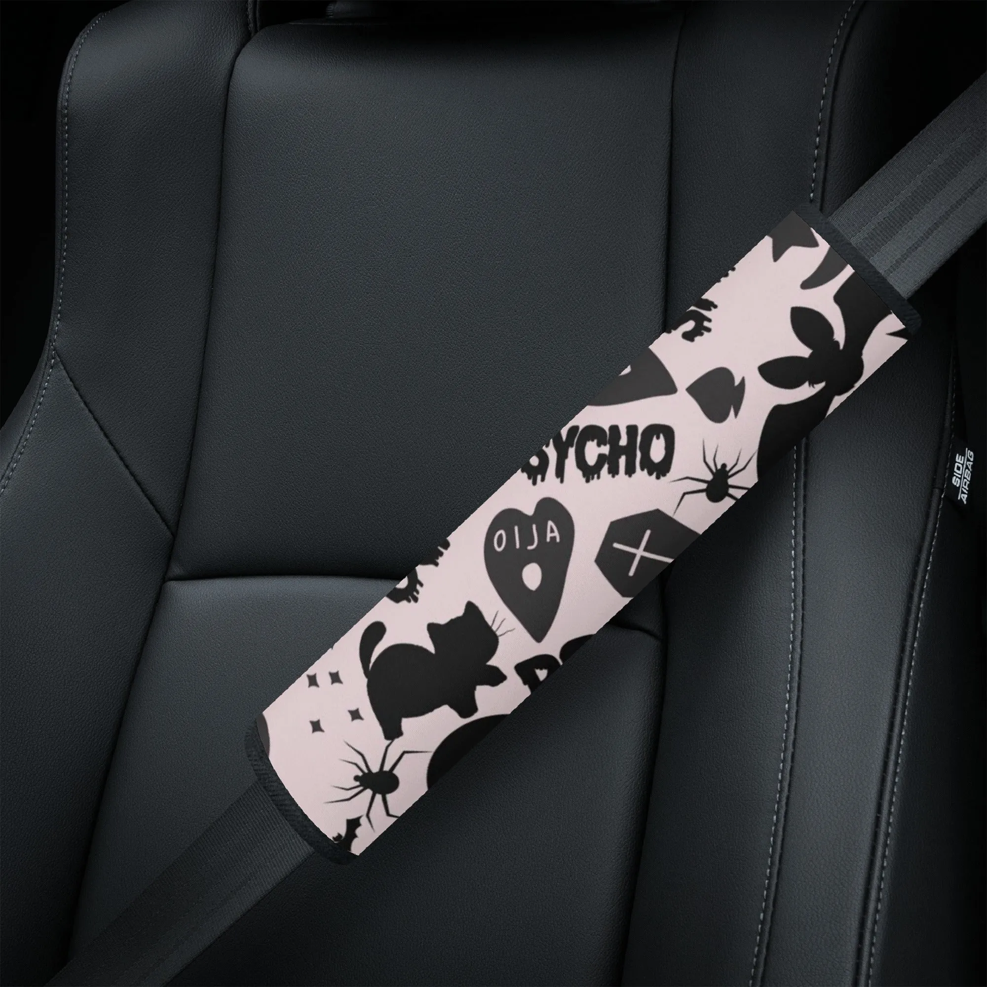 Seat Belt Cover for Cars | Vehicle Seatbelt Protector | Shoulder Pad/Cushion | Safety Belt Wrap | Spooky Boo