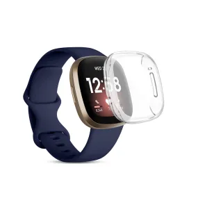 Silicone Bands with Case | Fitbit Sense & Fitbit Versa 3 Smart Watch | Midnight Blue