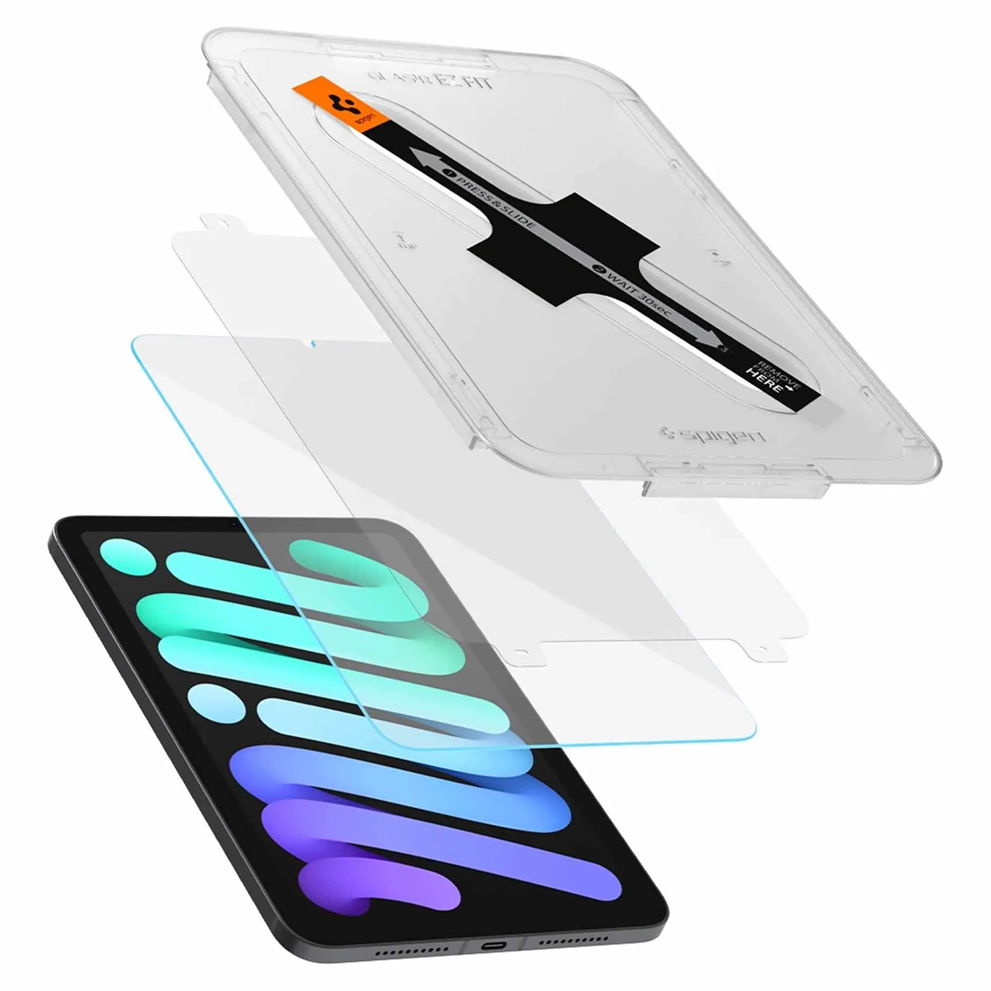 Spigen Tempered Glass GLAStR EZ FIT for iPad Mini 6 ( 2021 ) Screen Protector - Clear (Barcode: 8809811854732 )