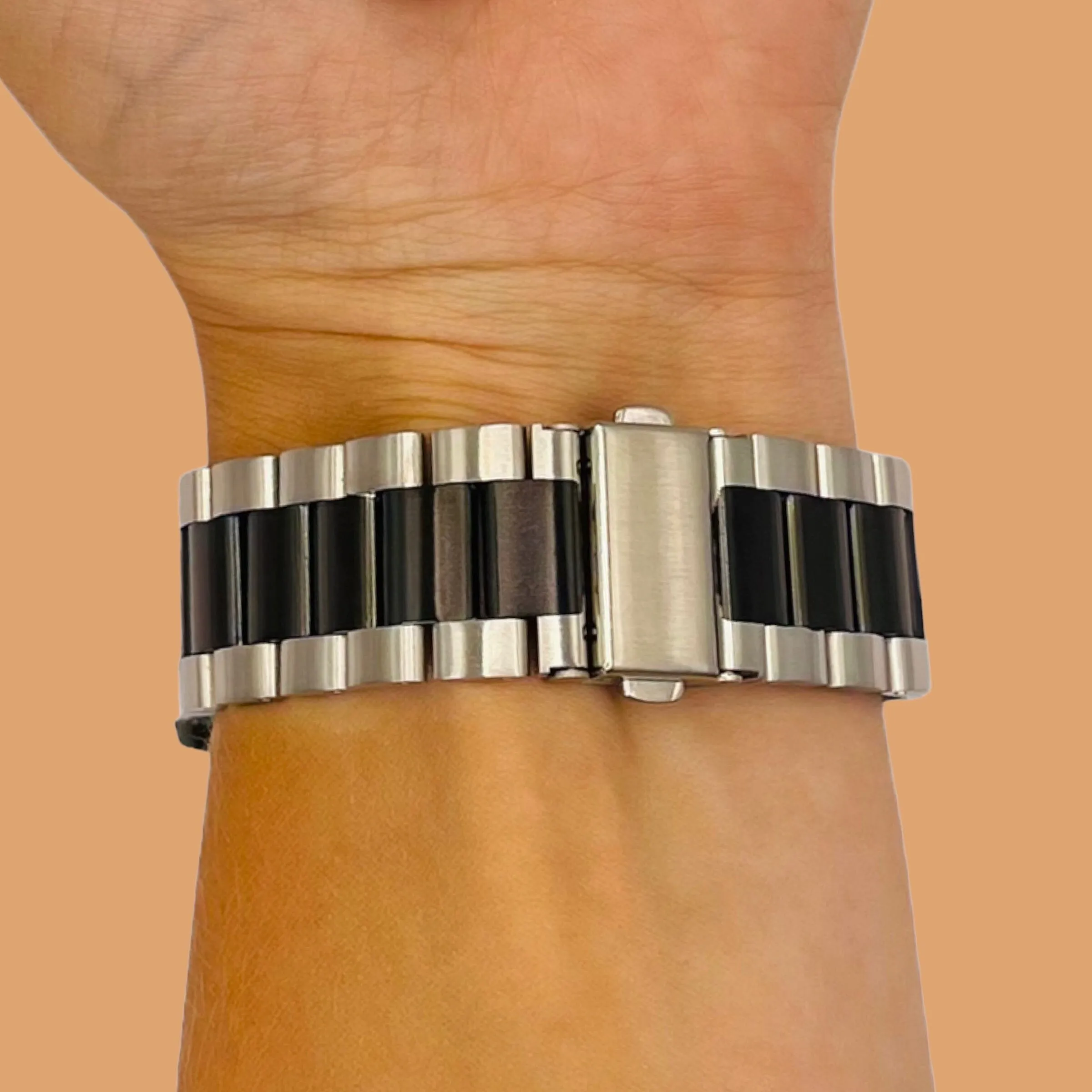 Stainless Steel Link Watch Strap Compatible with the Garmin Approach S42