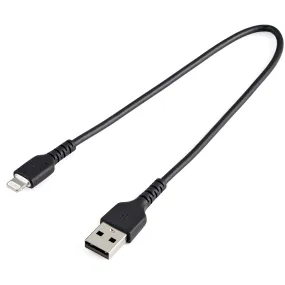 Startech.Com 12 In(30Cm) Durable Black Usb-A To Lightning Cable, Heavy Duty Rugged Aramid Fiber Usb Type A To Lightning