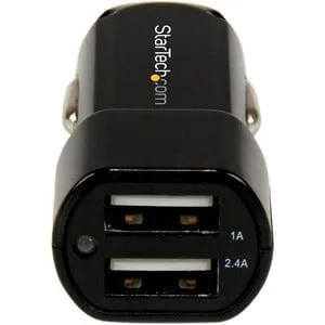 StarTech.com Dual Port USB Car Charger - High Power (17 Watt / 3.4 Amp) - 1 Pack - 17 W - 12 V DC, 24 V DC Input - 5 V DC/2.40 A Output