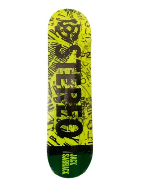 Stereo Jack Sabback Letters Green 8" Classic Skateboard Deck