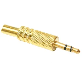 Stereo Male Connector - Gold Metal Plug. 3.5mm