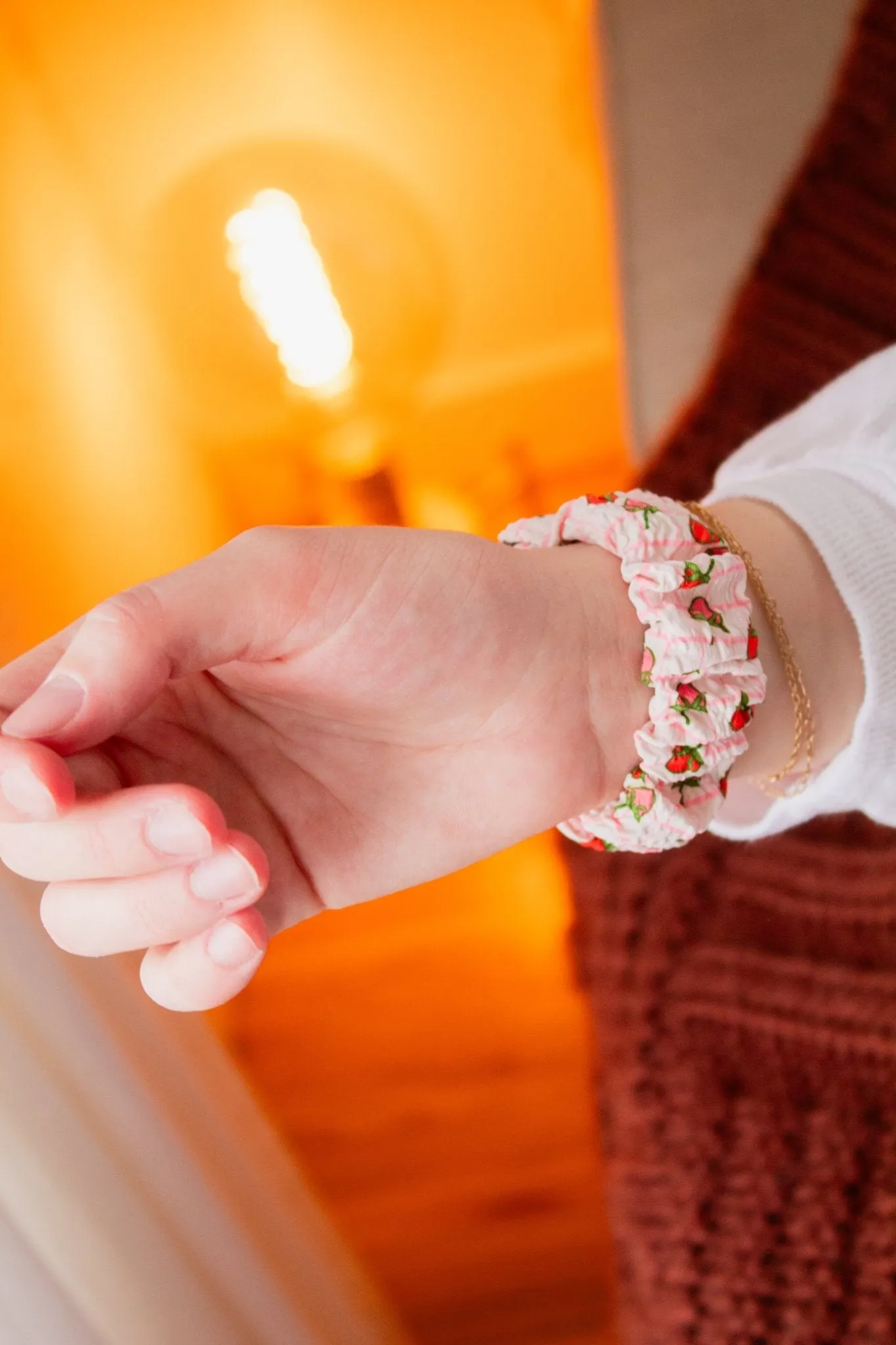 Strawberry Fields Scrunchie Band Compatible with Apple Watch