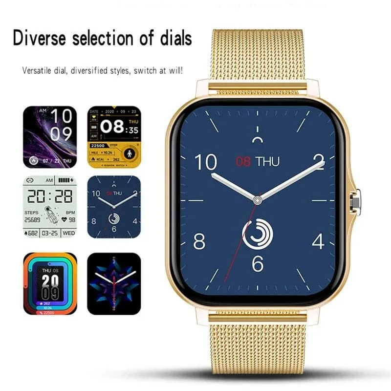 Stylish Women's Smart Watch with Bluetooth and Fitness Tracker