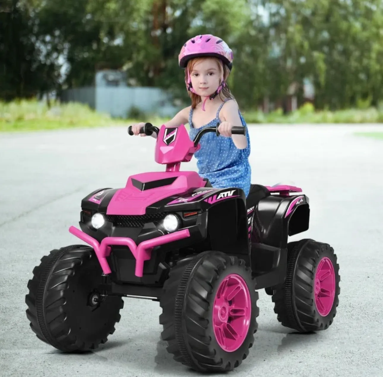 Super Cool 12V Kids Ride On ATV, Car 1 Seater | LED Lights | Heavy Duty Tires | Ages 3-7 | Music | 2 Speeds | Upgraded