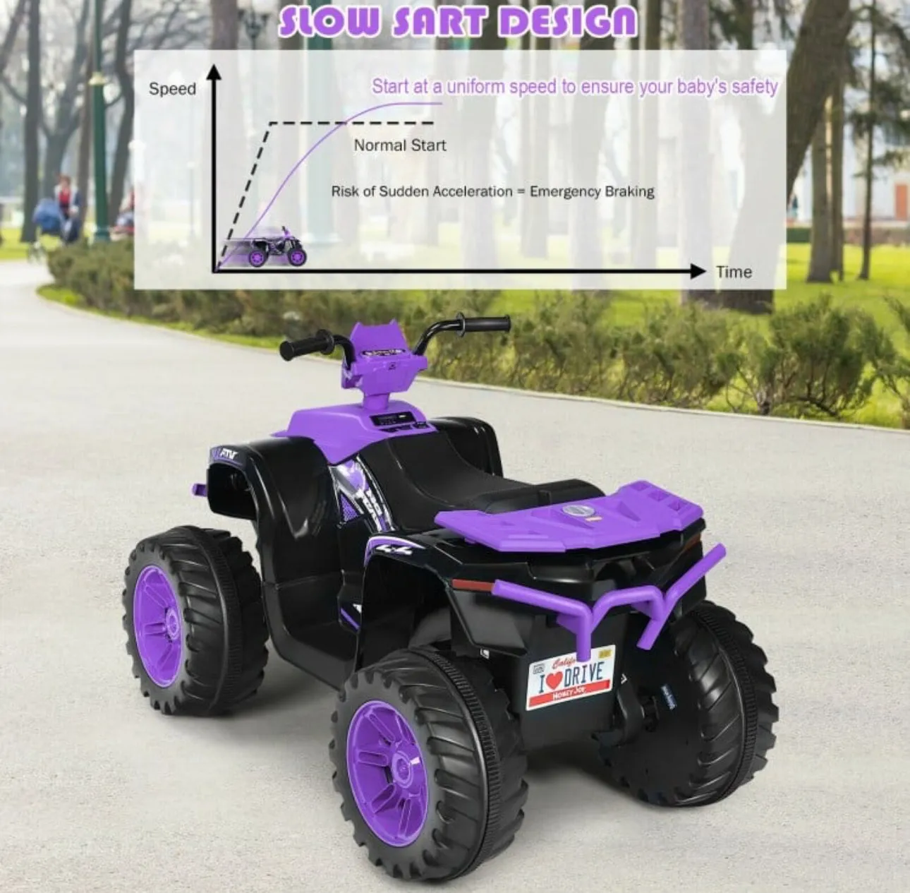 Super Cool 12V Kids Ride On ATV, Car 1 Seater | LED Lights | Heavy Duty Tires | Ages 3-7 | Music | 2 Speeds | Upgraded