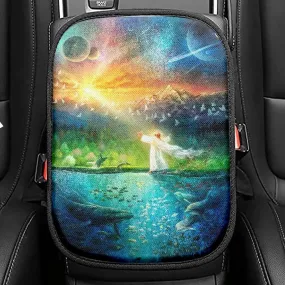 Symphony Of Praise Jesus Seat Box Cover, Jesus Christ Car Center Console Cover, Christian Car Interior Accessories