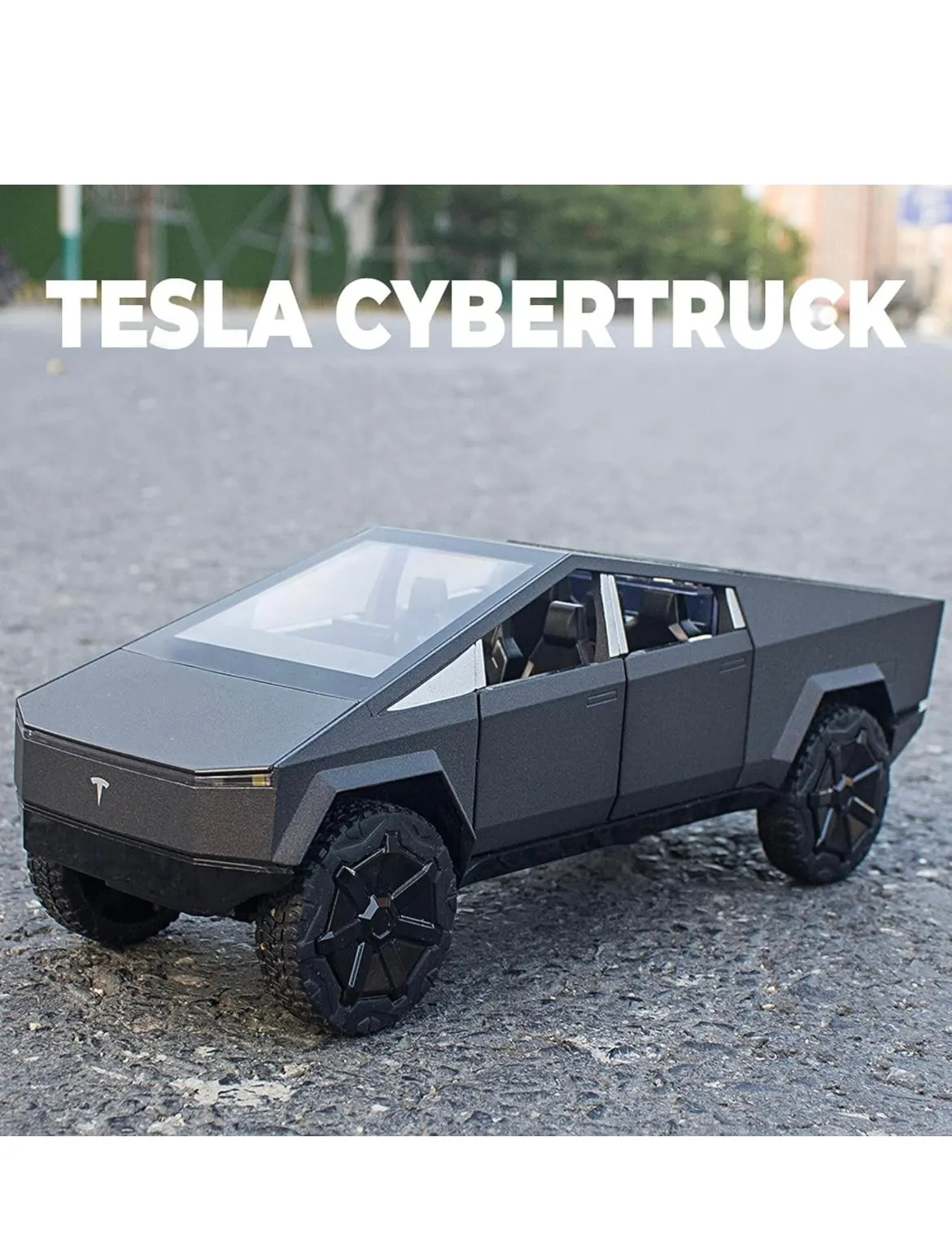 Tesla Cybertruck Model 1:24 DieCast Metal Car (Silver) Toy Trucks for Boys Age 4-7 PLAYMASTER