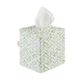 Tissue Box Cover Basketweave Green