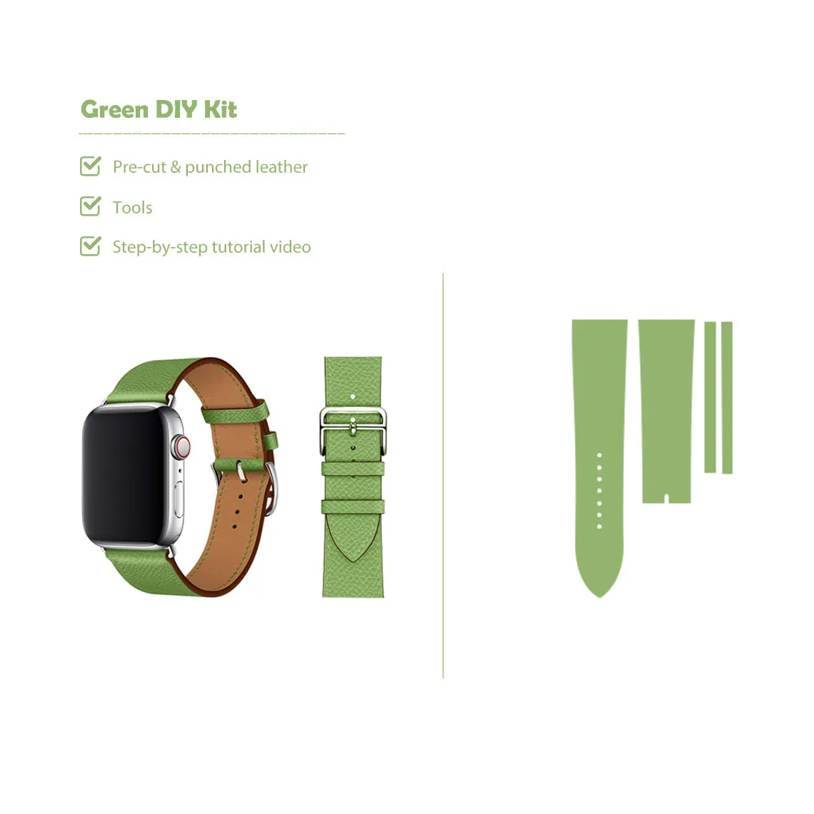 Top Grain Leather Apple Watch Band DIY Kits