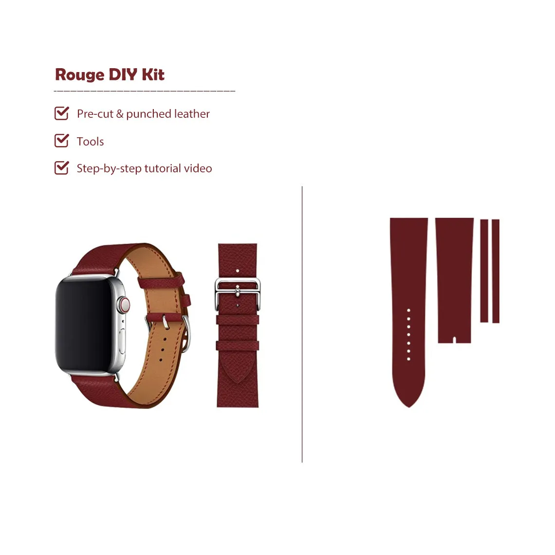 Top Grain Leather Apple Watch Band DIY Kits