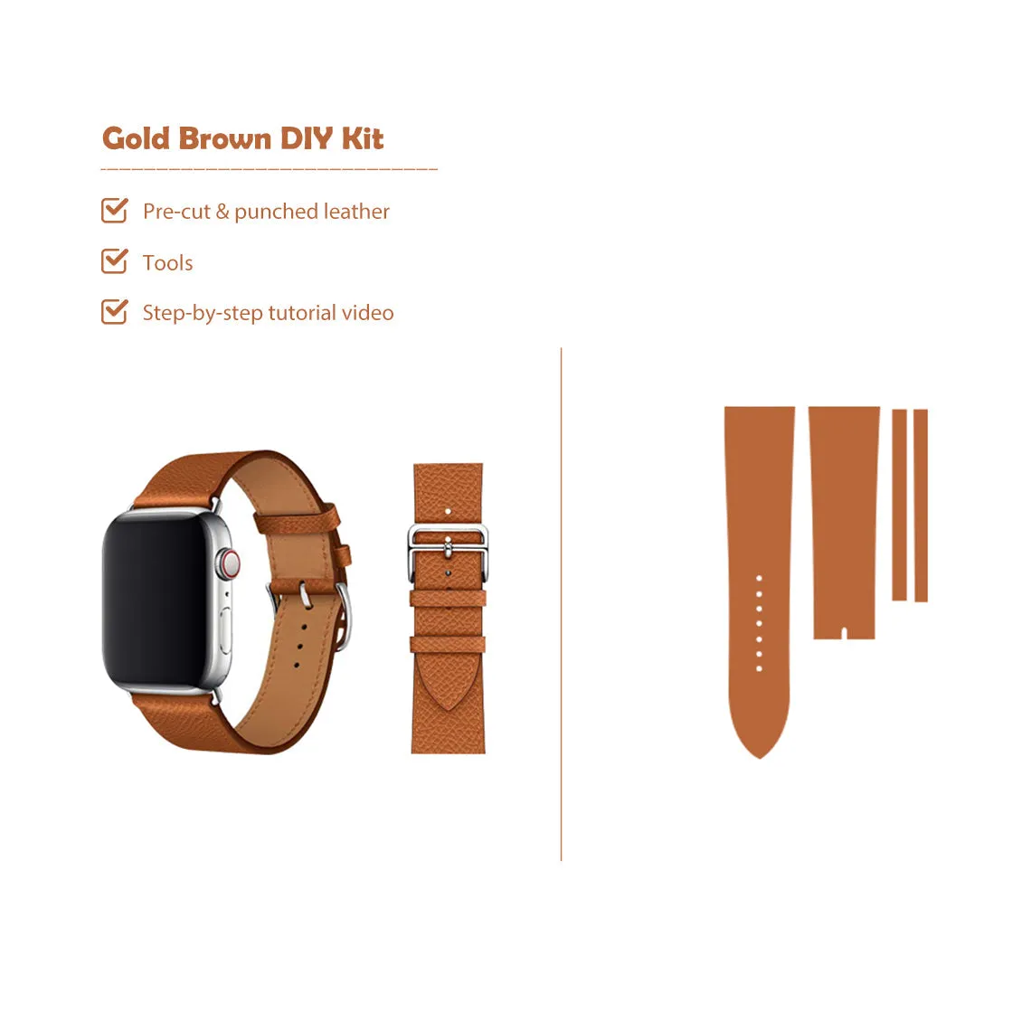 Top Grain Leather Apple Watch Band DIY Kits