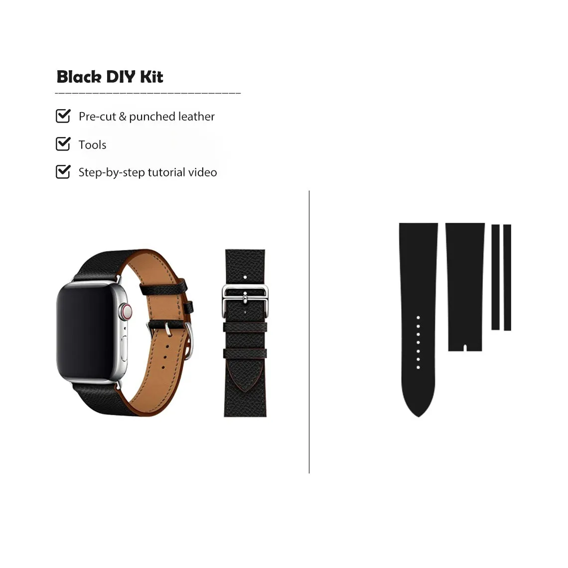 Top Grain Leather Apple Watch Band DIY Kits