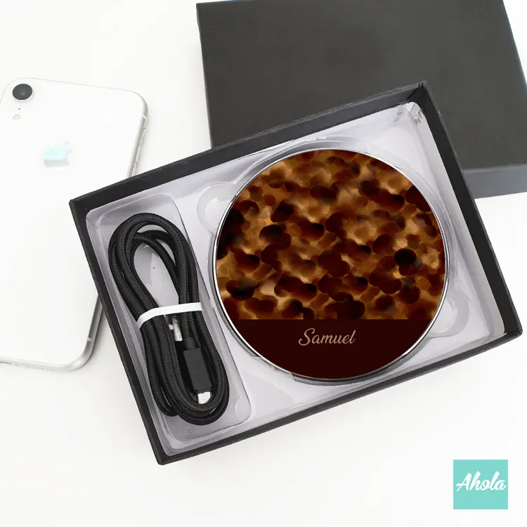 【Tortoise Shell】15W Ultra thin FastWireless Charger Pad 名字無線差電板