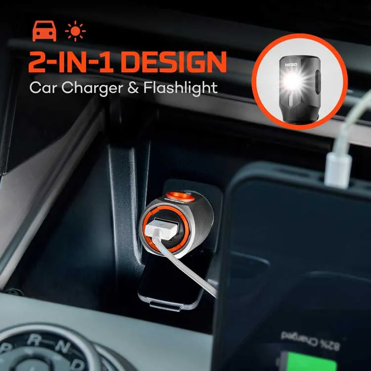 Transport 400 2-in-1 Car Charger & Flashlight