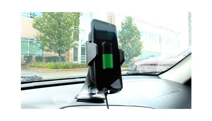 Universal Qi Wireless Charger Car Mount - Charge Wirlessly On The Go - Ships Same/Next Day!