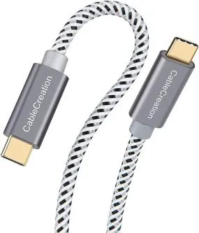 USB C to USB C Cable 10Ft 60W, Braided USB-C Cable 3A Fast Charging, Compatible with Macbook(Pro), Galaxy S20/S20 /S20 Ultra/S10/S9/S9 , Note 10, Pixel 3XL, Etc. Space Gray