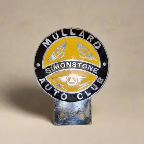 Vintage Car Badge Mullard Simonstone Auto Club