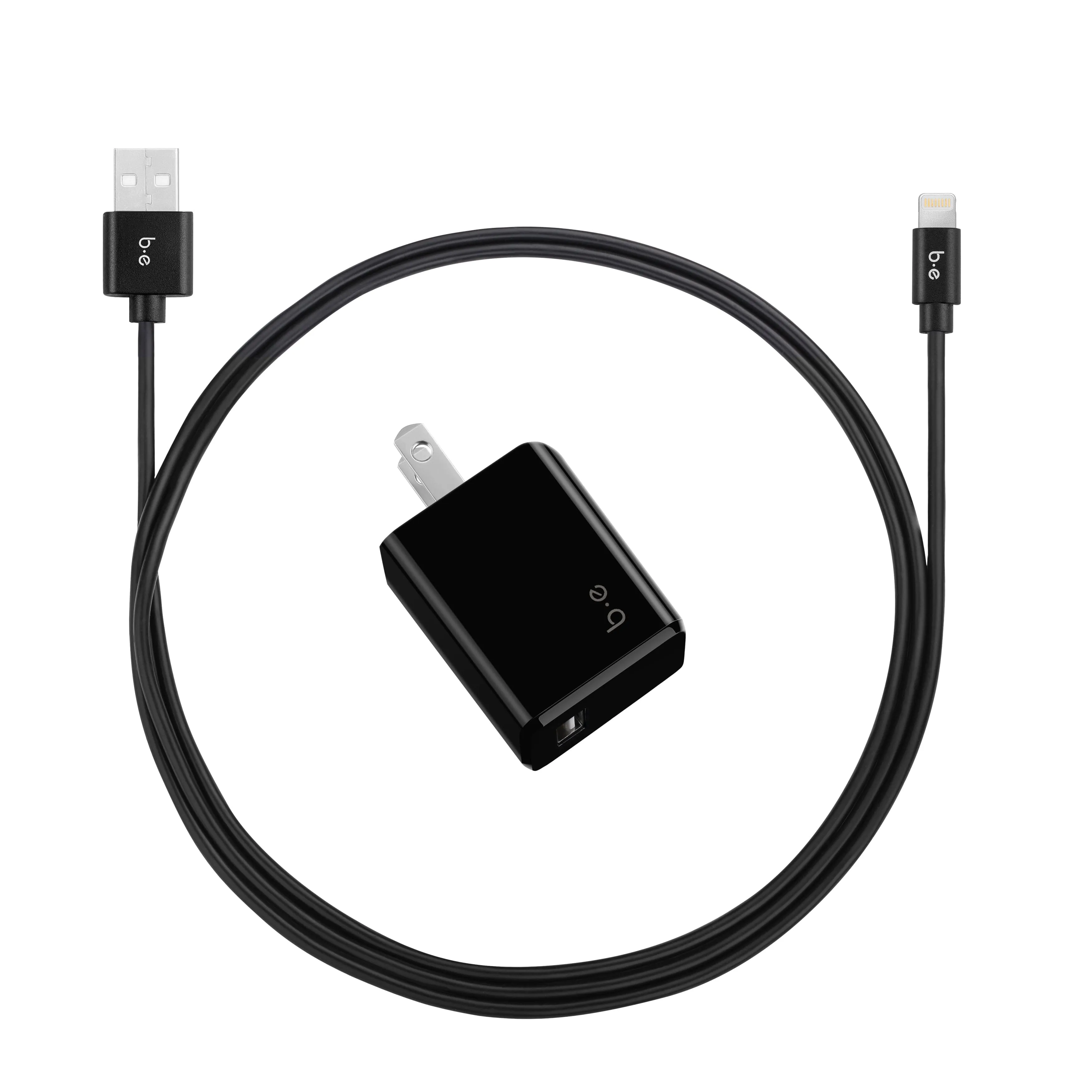 Wall Charger Single 2.4A with Lightning Cable Black