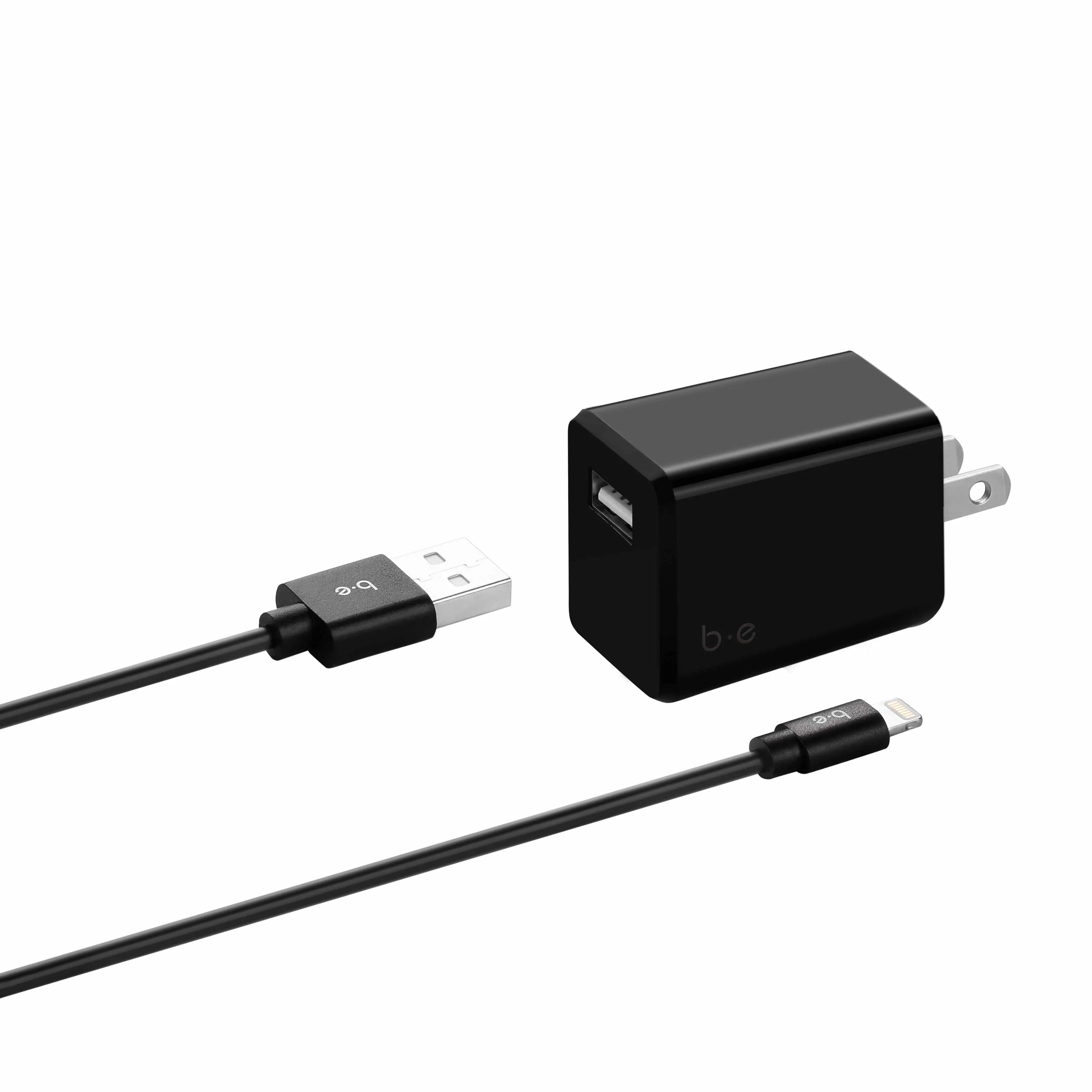 Wall Charger Single 2.4A with Lightning Cable Black