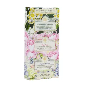 Wavertree & London Trio Pack Soap Frangipani & Gardenia, Pink Peony & Flower Market