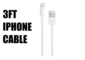 White 3 Ft Iphone Lightning Cable Charger