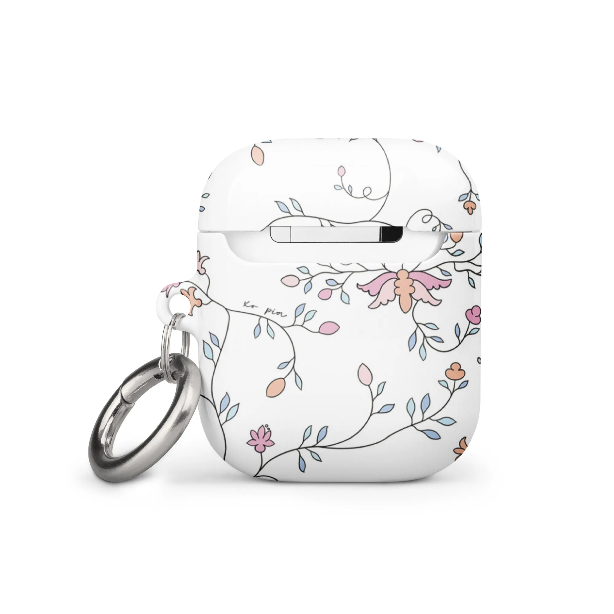 wild clematis case for AirPods® in white