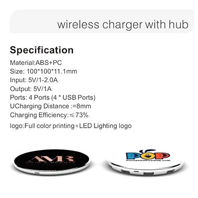 Wireless Charger with USB Hub