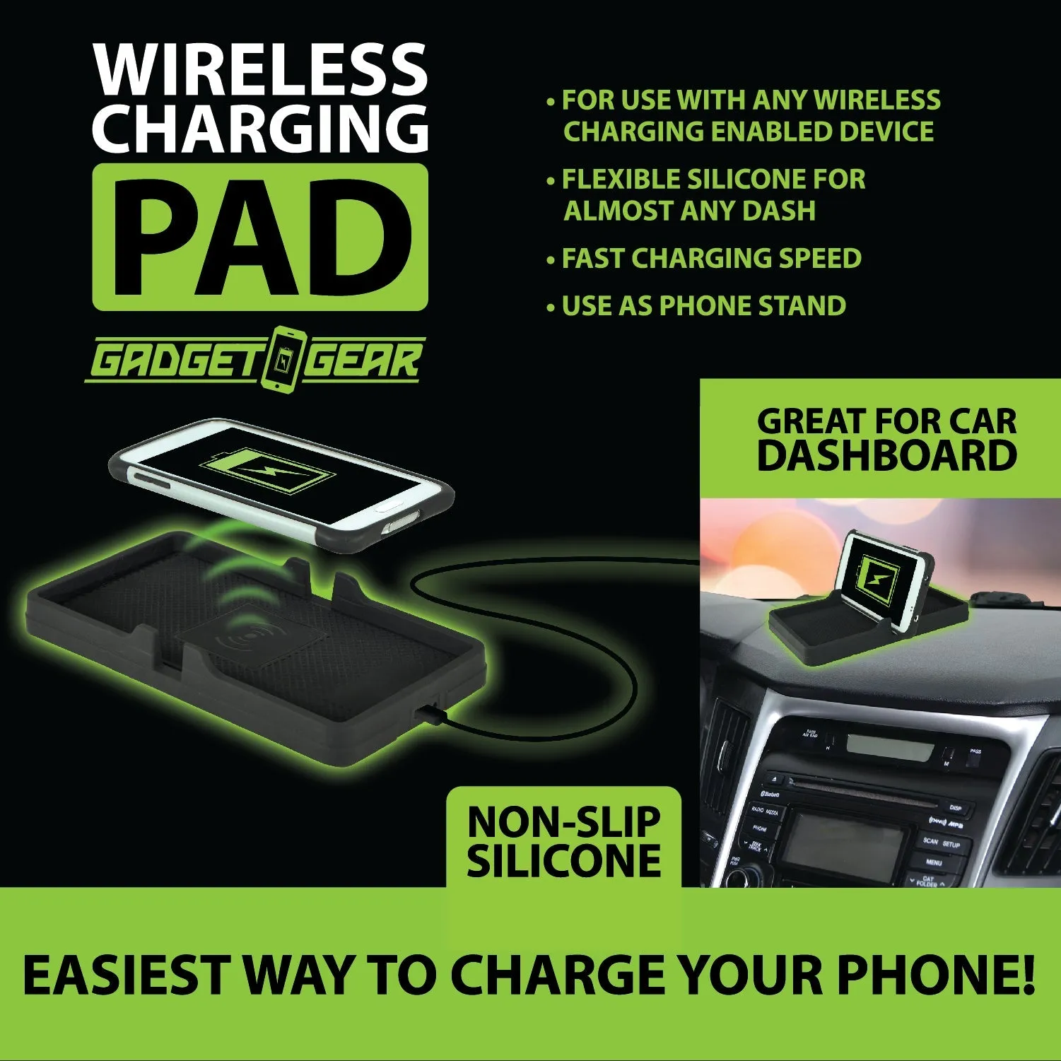 Wireless Charging Dashboard Pad - 4 Pieces Per Retail Ready Display 24210Mn