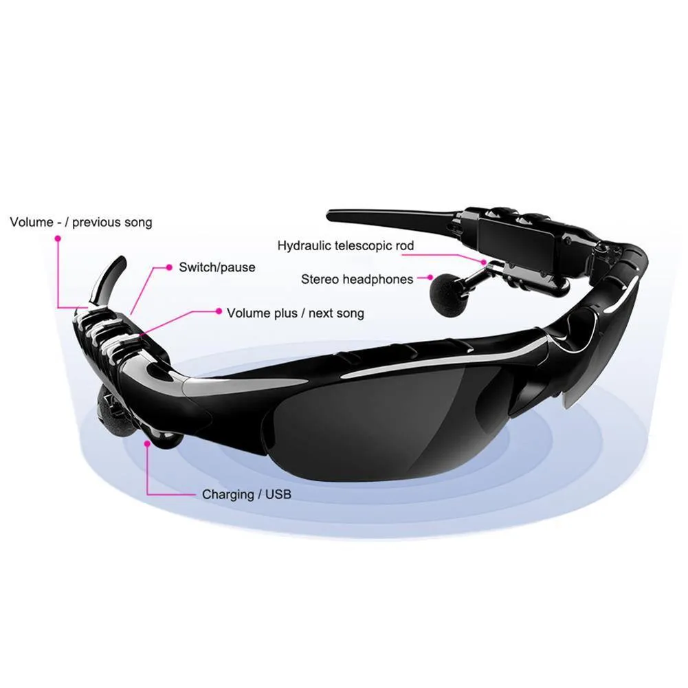 Wireless Polarized Bluetooth Sunglasses Earphone Headset Cycling