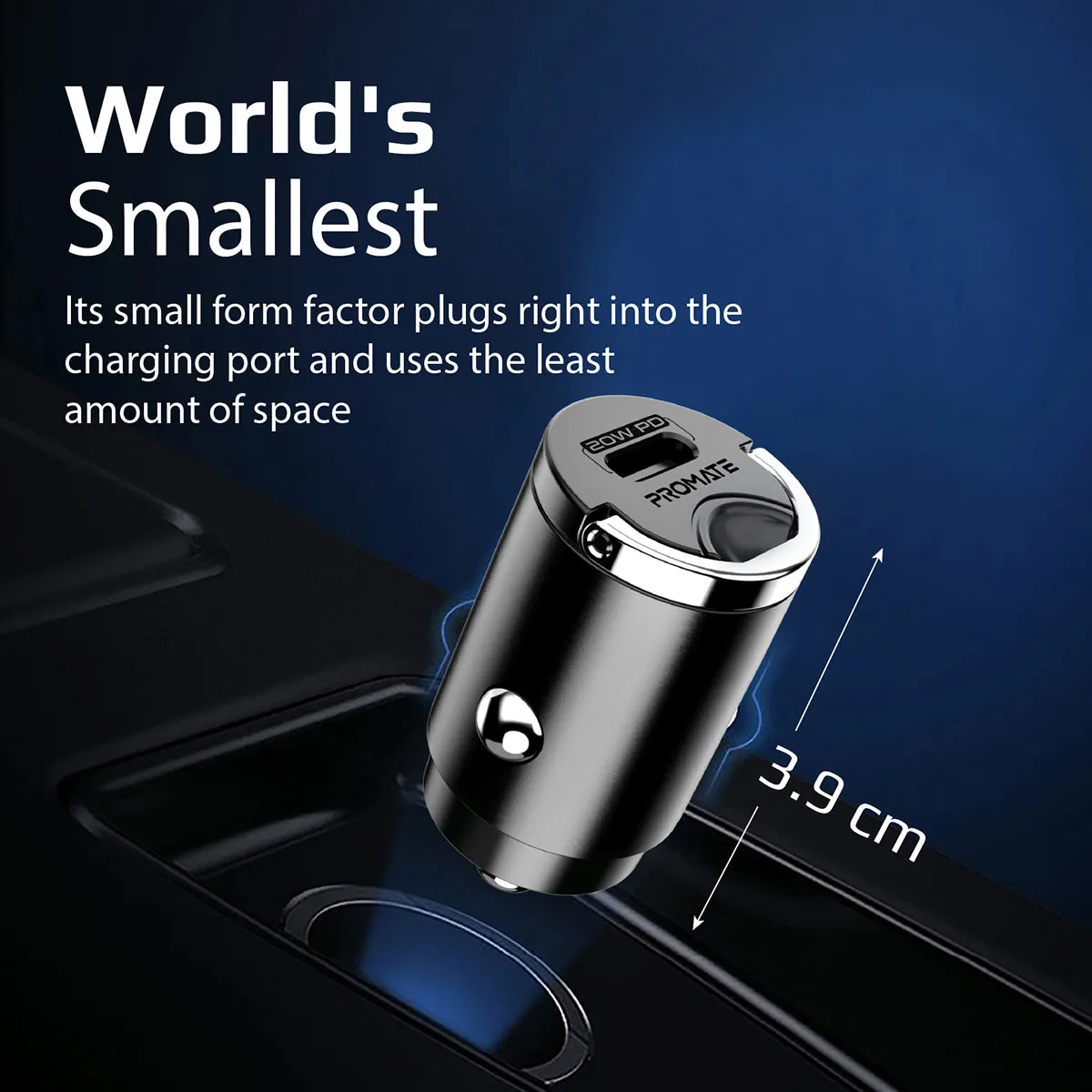 World's Smallest Car Charger with 20W Power Delivery