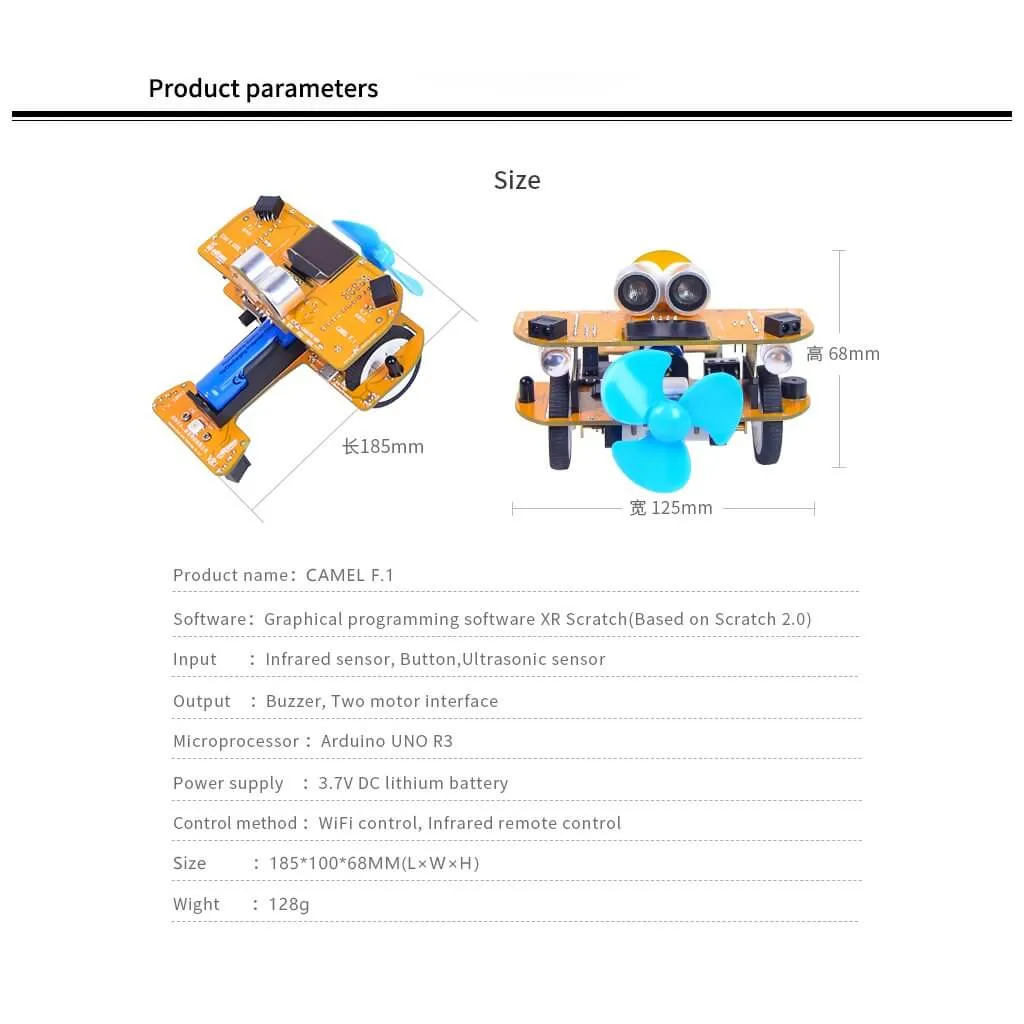 XiaoR GEEK Camel F.1 Mini Airplane K12 STEM Educational programming robot DIY kits