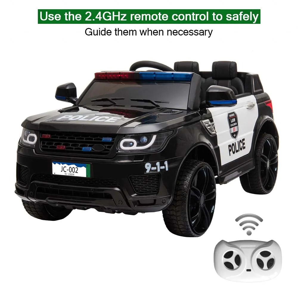 Yescom 12V Ride On Police Car Remote Control Headlights & MP3