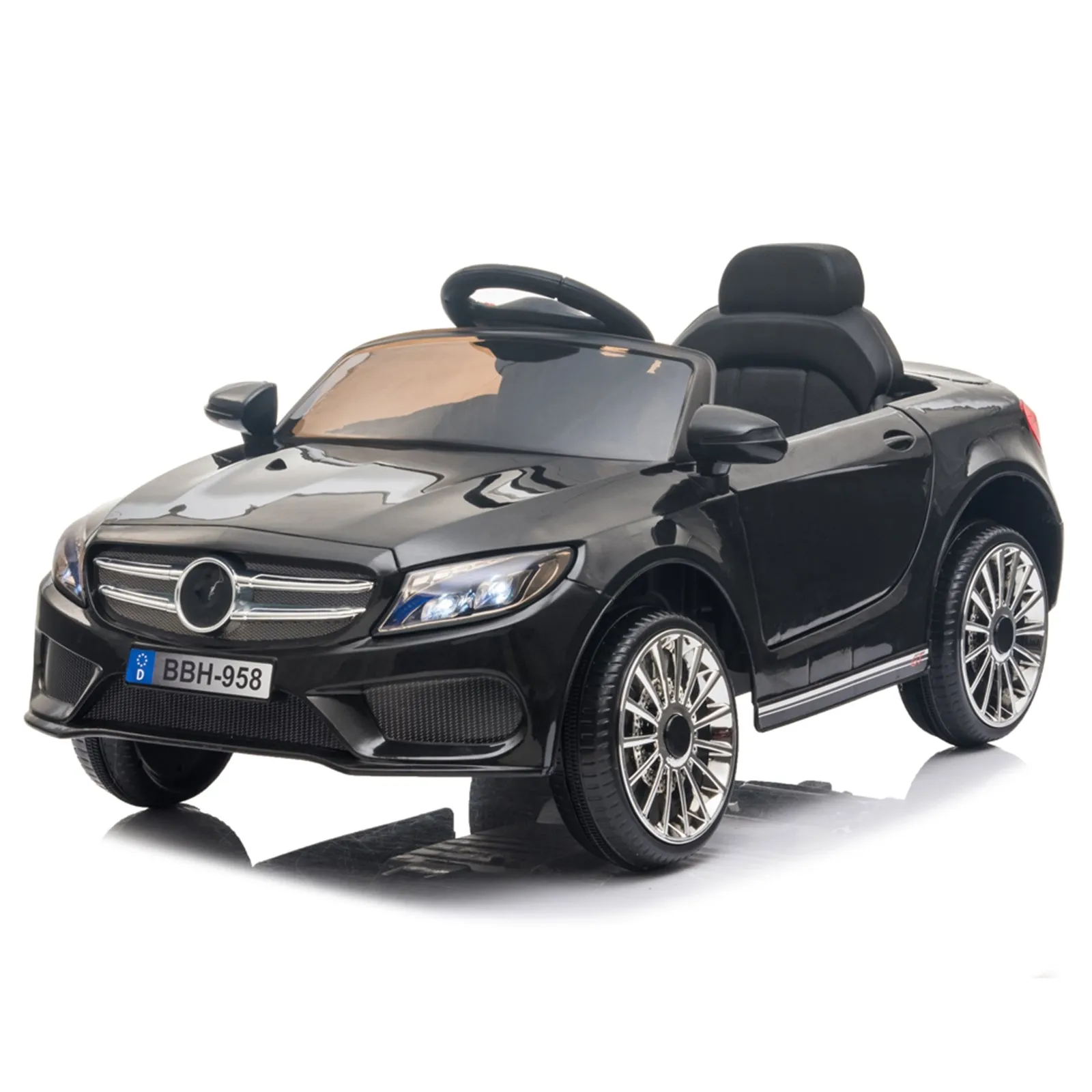 YIWA Kids 12V Ride on Car Dual Drive 3 Gears 2.4ghz RC Electric Car with LED Headlights